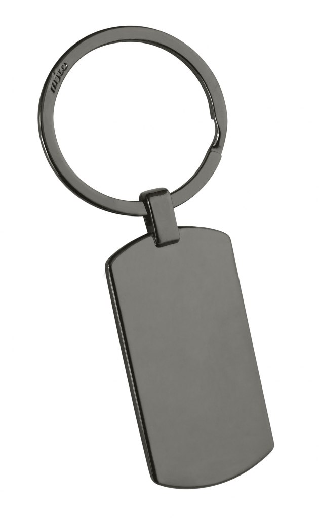 KEY CHAIN RECTANGLE BLACK CHROMED